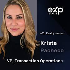 Exciting Leadership Update at eXp Realty! We are thrilled to announce that  Krista Pacheco is the new Vice President of Transaction Operations at eXp  Realty! Krista's journey with eXp began in 2017