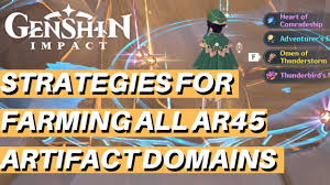 Guide For All Ar45 Artifact Domains Genshin Impact Youtube