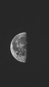  Monochrome Half Moon Night 720x1280 Wallpaper Moon Lockscreen Aesthetic Moon Pictures Backround Pics For Phone Dark