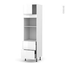 Colonne De Cuisine N 1357 Four Mo Encastrable Niche 36 38 Ipoma Blanc Brillant 1 Porte 2 Casseroliers L60 X H217 X P58 Cm Oskab
