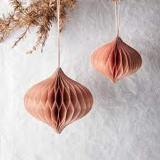 West Elm Ornaments Paper Ornaments Blush