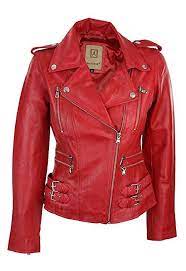 100 Ladies Real Leather Jacket Short Fitted Bikers Style Retro Red Rock Leather Jackets Women Real Leather Jacket Leather Jacket