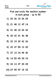 Wenn ergebnisse zur automatischen vervollständigung angezeigt werden, verwenden die pfeile nach oben und unten, um sie dir anzusehen und sie auszuwählen. Circle The Smallest Number Worksheet Free Printable Pdf