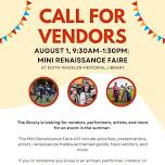 Calling All Artisans & Performers! Mini Renaissance Faire