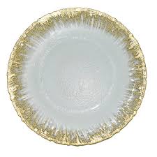 Find great deals on ebay for clear charger plates. Frost Gold Charger Plate 13 Charger Plates Tabletop Rentals South Florida Event Rentals