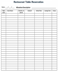 Restaurant Table Reservation Log Template In 2020 Templates Restaurant Tables Profit And Loss Statement