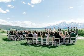 Jackson Lake Lodge Wedding Grand Teton National Park Outdoor Wedding Ceremony Lodge Wedding Iconic Weddings