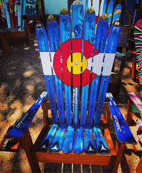 New Half Painted Colorado Ski Chair Super Sweet Handpainted Coloradolife Coloradical Skichair Skicolorado O Colorado Art Chair Redo Colorado Skiing