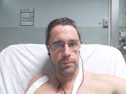 Clarke Day, before and after a pie in my face.