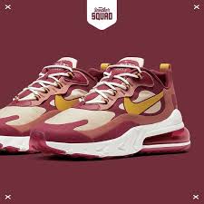Release Wat Vinden Jullie Van Het Opvallende Design Van De Nike Air Max 270 React In Een Noble Red Team Gold Dusty Peach Colorw Nike Air Max Nike Air Max