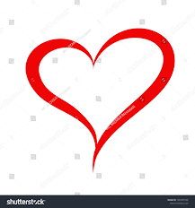 Abstract Heart Shape Outline Vector Illustration Red Heart Icon In Flat Style The Heart As A Symbol Of Love Creative Flyer Design Love Symbols Heart Icons