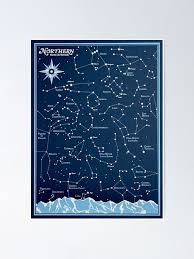Star Constellations Vintage Northern Hemisphere Chart Print Poster