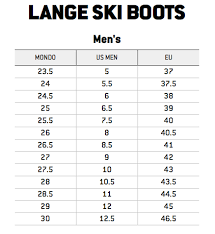 telemark ski boot size conversion chart