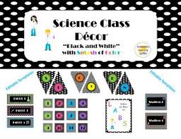 Black And White Bulletin Board Ideas Science Classroom Decor Bundle Black White With Color Science Classroom Decorations Classroom Decor Science Classroom