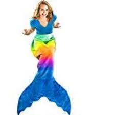 Crochet mermaid tail patterns are highly in fashion trends, and people love the mermaid costumes and even the home decor. Blankie Tails Mermaid Tail Blanket Adult Teen Size Rainbow Ombre New Buy Online In Antigua And Barbuda At Antigua Desertcart Com Productid 33412493