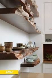 Nice Stylish Kitchen 7 Natural Wood Floating Shelves Ideas Floating Shelves In Natural Wood Are I Natural Home Decor Home Decor Accessories Live Edge Wood