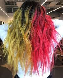 23 Brilliant Split Hair Color Ideas That Ll Make You Dye Your Hair In 2020 Split Hair Hair Dye Tips Colored Hair Tips