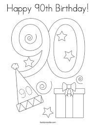 Free coloring sheets from a category of free educational pictures for children. Happy 90th Birthday Coloring Page Twisty Noodle