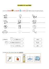 Multiple choice of questions about state. States Of Matter Test Worksheet