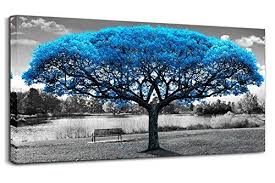 Black And White Canvas Prints From Photos Living Room Wall Design Large Wall Art For Living Room Canvas Print Picture Blue Tree B Living Room Canvas Prints Canvas Wall Art Living Room Best Wall Paint