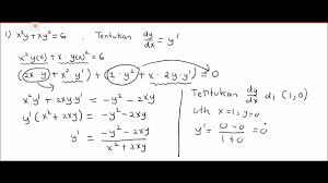 Calculus kalkulus diferensial implisit atau turunan implisit. Contoh Turunan Implisit Youtube