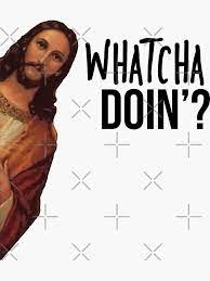Jesus Is Watching Meme Sticker By Charles Mac Meme Stickers Jesus Memes
