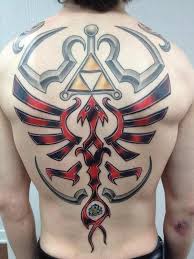 I have some tribal tattoos. Enormous Legend Of Zelda Tattoo Zelda Tattoo Gaming Tattoo Legend Of Zelda Tattoos