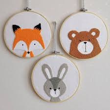 Punchneedle Woodland Animals By Sveta Trosh Kasnak Sanati Elisi Fikirleri Nakis Tasarimlari