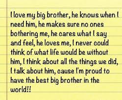 My brother is my only best friend. Quotes About Big Brothers Quotesgram Big Brother Quotes Friend Birthday Quotes Brother Birthday Quotes