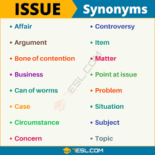 Another Word For Issue 105 Synonyms For Issue With Useful Examples 7esl Essay Writing Skills English Vocabulary Words Writing Words