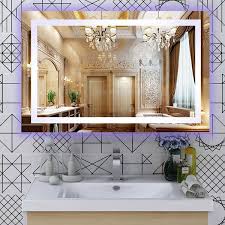 Fay hanna january 28, 2020. Vanity Art 28 5 In W X 39 5 In H Frameless Rectangular Led Light Bathroom Vanity Mirror In Clear Va52 The Home Depot