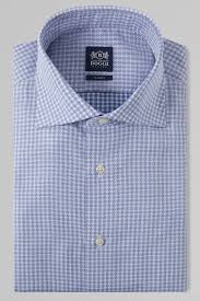 Slim Fit Blue Checked Shirt With Windsor Collar