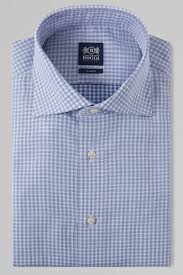 slim fit blue checked shirt with windsor collar