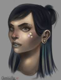 Artist trying new art style with blue skin tone