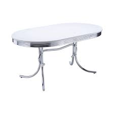 6 bids ending saturday at 4:39pm pdt 1d 21h local pickup. Coaster Retro Round Dining Kitchen Table In Chrome White Home Dining Tables
