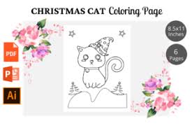 Our christmas coloring pages in this category are 100% free to print, and we'll never charge you for using, downloading, sending, or sharing them. Cat Christmas Coloring Pages Kdp Grafik Von Kdpwarrior Creative Fabrica