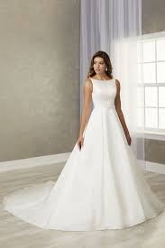 Jacquelin Bridals Canada 19168 Wedding Gown Plain Satin Style With Front Neckline In Boat Plain Wedding Dress Wedding Dresses Satin Classy Wedding Dress