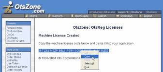 otszone licensing a machine not