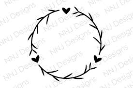 Download Floral Leaves Heart Wreath Monogram Svg Graphic By Nnj Designs Creative Fabrica
