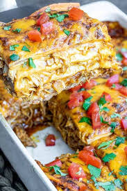This Easy Chicken Enchilada Casserole Is Made With Red Sauce Chicken A In 2020 Easy Chicken Enchilada Casserole Chicken Enchilada Casserole Costco Rotisserie Chicken