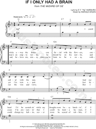 If I Only Had A Brain From The Wizard Of Oz Sheet Music Easy Piano In F Major Download Print Sku Mn0122545