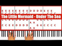 Under The Sea The Little Mermaid Piano Tutorial Youtube