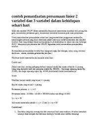 Contoh Soal Model Matematika