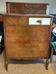 A New Suit For A Gentleman S Dresser Vintage Dresser Makeover Diy Dresser Makeover Furniture Repair