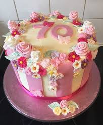 Very Pleased With This 70th Birthday Cake I Made For My Auntie 70th Birthday Cake Cake Birthday Cake