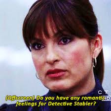 According to Nancy Forner, former editor for SVU, this scene was originally  written that Dr. Rebecca Hendrix asked Olivia...