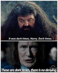 In The Philosopher's Stone, Hagrid states that it was Dark Times when  Voldemort was at large. In The Deathly Hallow's, this is repeated by the  Minster of Magic upon Voldemort's return. :