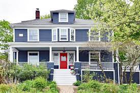 An updated exterior plus new outdoor living spaces gave the house a fresh, modern look. Best Door Colors For Blue House The Front Door Project