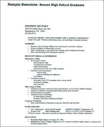 Resume Samples For High School Graduates High School Resume No ...