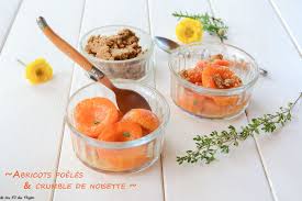 Abricots Poeles Crumble De Noisette Dessert Minute Poelees Crumble Noisette